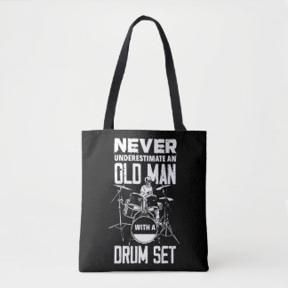 Mens Funny Never Underestimate An Old Man With A D Tote Bag