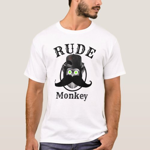 Mens funny novelty college style RUDE MONKEY T_Shirt