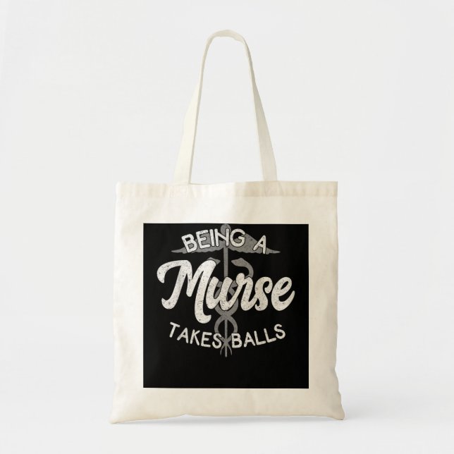 Mens Funny Nursing Male Nurse Murse RN Graduation  Tote Bag (Front)