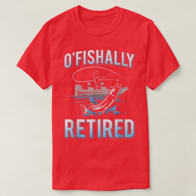 Mens Funny Ofishally Retired Tee For Retired Fishi (Design Front)