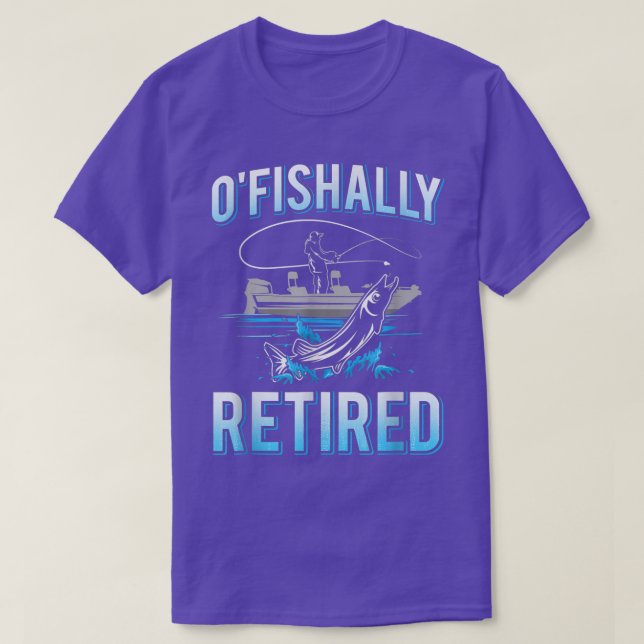 Mens Funny Ofishally Retired Tee For Retired Fishi (Design Front)