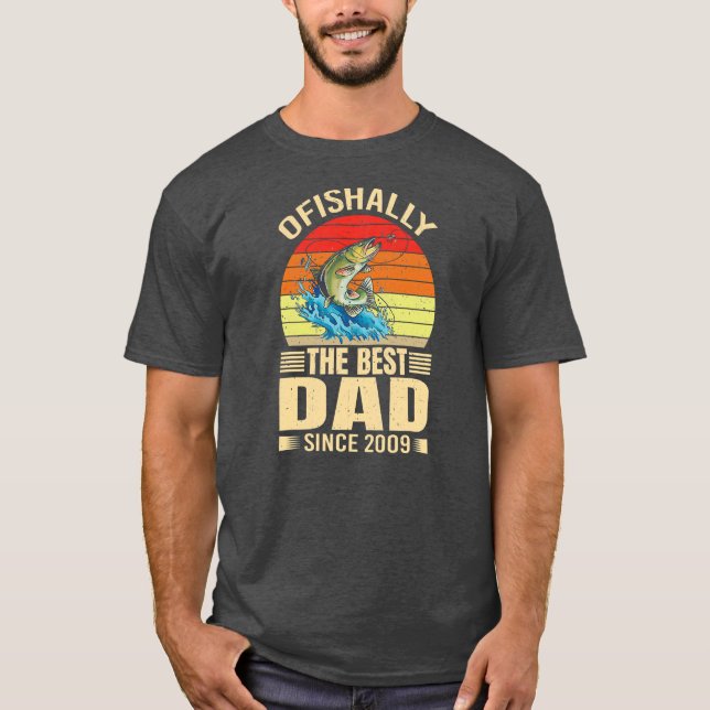 Mens Funny Ofishally The Best Dad Since 2009 T-Shirt (Front)