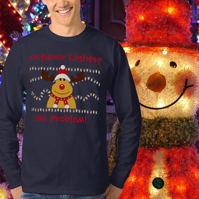Men's Funny Outdoor Lights Christmas T-Shirt (Men's Funny Outdoor Lights Christmas T-Shirt)