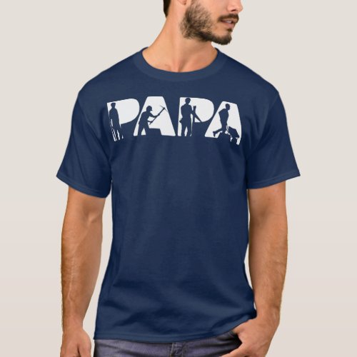 Mens Funny Papa Construction Laborer Fathers Day T_Shirt