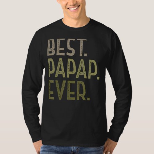 Mens Funny Papap for Grandad Fathers Day Best Papa T_Shirt