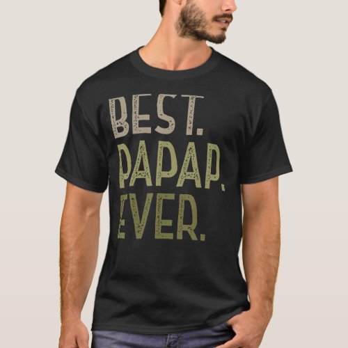 Mens Funny Papap for Grandad Fathers Day Best Papa T_Shirt