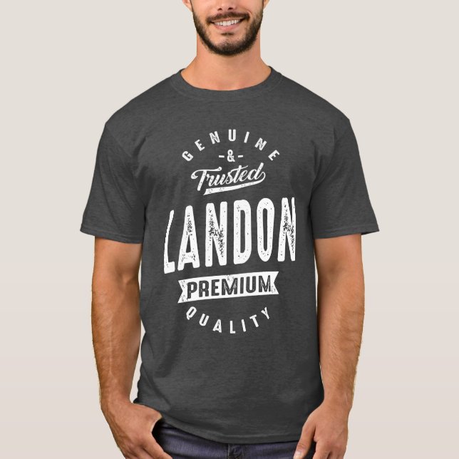 Mens Funny Personalized Name Landon  T-Shirt (Front)