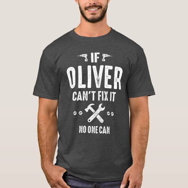Mens Funny Personalized Name Oliver T-Shirt (Front)