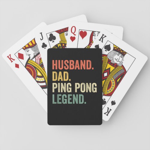 Mens Funny Ping Pong Husband Dad Table Tennis Lege Playing Cards