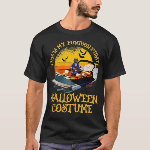 Mens Funny Pontoon Boat Pirate Captain Costume  Ha T_Shirt