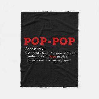 Mens Funny Pop Pop Definition Grandfather Grandpa Fleece Blanket