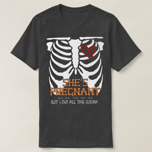 Mens Funny Pregnancy Announcement  4 Dad Skeleton  T-Shirt (Design Front)