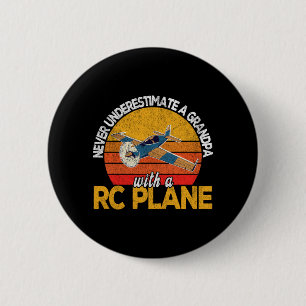 Mens Funny Rc Plane Grandpa Model Airplane Pilot Button