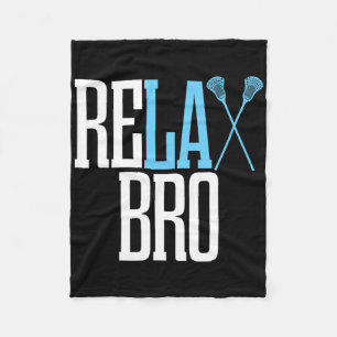 Mens Funny Relax Bro Lacross Player T Shirt For Bo Fleece Blanket