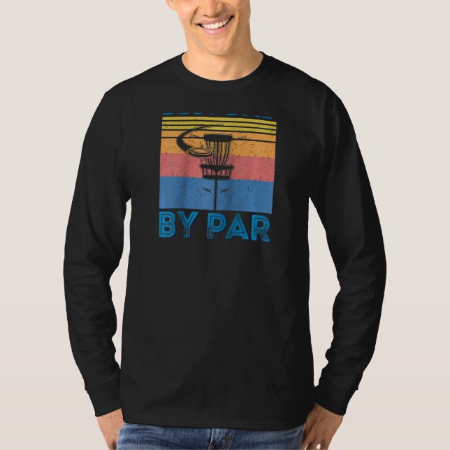 Mens Funny Retro Best Dad By Par Disc Golf Fathers T-Shirt (Front)