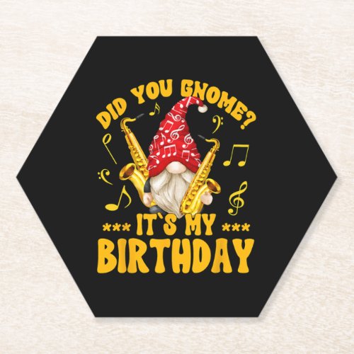 Mens Funny Saxophone Dad Birthday Outfit For Men B Paper Coaster