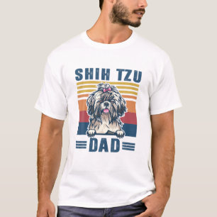 Mens Funny Shih Tzu Dad Father Retro Beagle Gifts T-Shirt