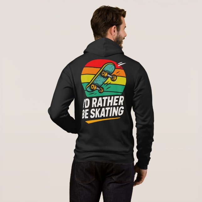 Mens funny skateboarding  hoodie (Back Full)