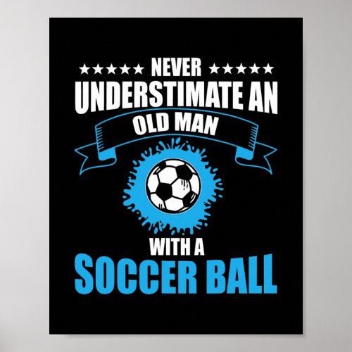 Mens Funny Soccer Ball Design Grandpa Mens Soccer Poster