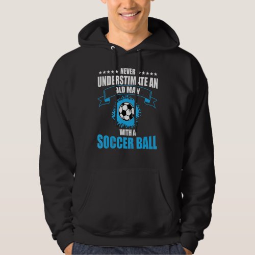 Mens Funny Soccer Ball Grandpa Mens Soccer Hoodie