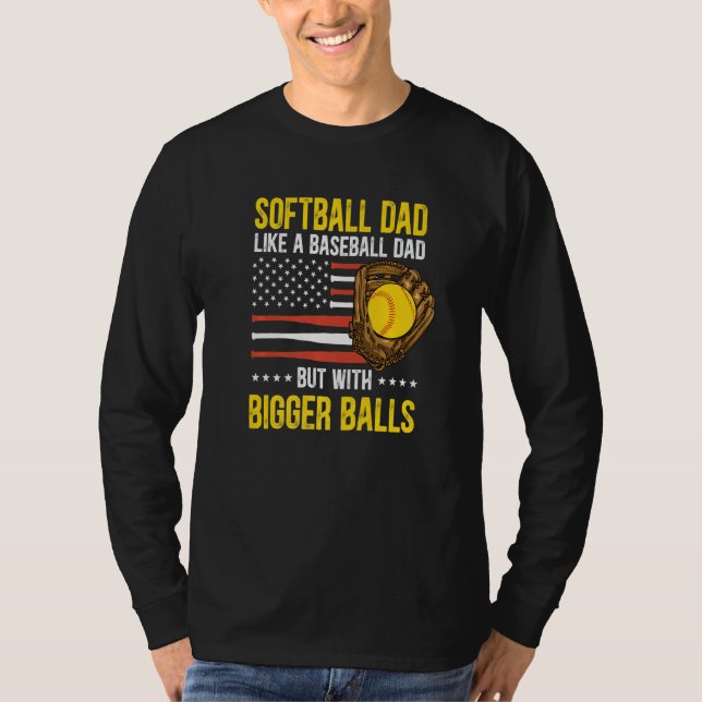 Mens Funny Softball Dad Like A Baseball Dad US Fla T-Shirt (Front)