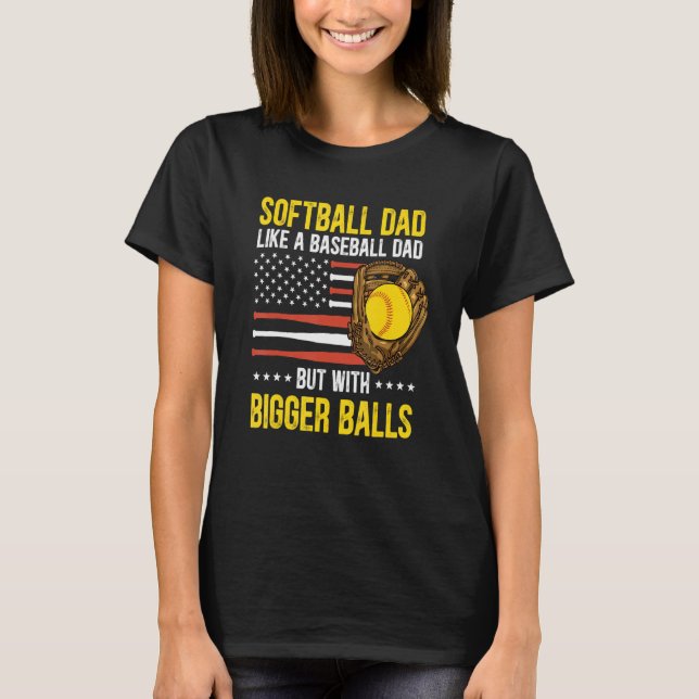 Mens Funny Softball Dad Like A Baseball Dad US Fla T-Shirt (Front)