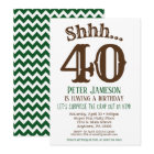 Mens Funny Surprise Party Invitation Brown Green