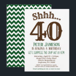 Mens Funny Surprise Party Invitation Brown Green<br><div class="desc">A funny and striking brown,  green and white surprise birthday invitation for milestone or any age birthday.  This invite is for any age including milestones: 18th 21st 30th 35th 40th 45th 50th 55th 60th 65th 70th 75th 80th 85th 90th</div>