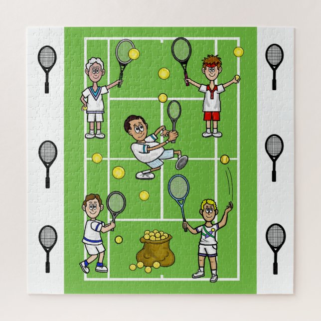 Men's Funny Tennis Puzzle (Vertical)