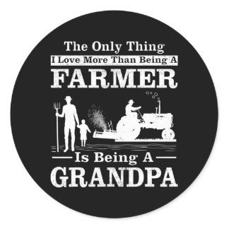 Mens Funny Tractor Farmer Retro Style Farmer Classic Round Sticker