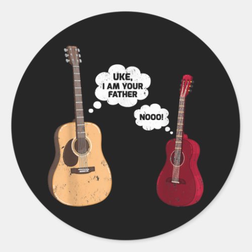 Mens Funny Ukulele Guitar Music Uke I Am Your Classic Round Sticker