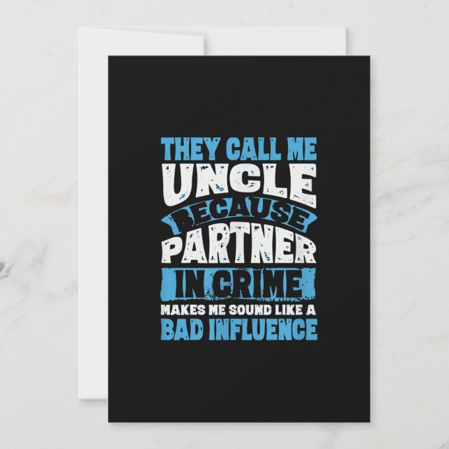 Mens Funny Uncle Gifts From Niece and Nephew Holiday Card (Front)