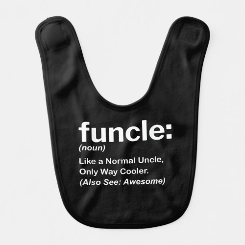Mens Funny Uncle Shirt Mens Funcle Definition Gift Baby Bib