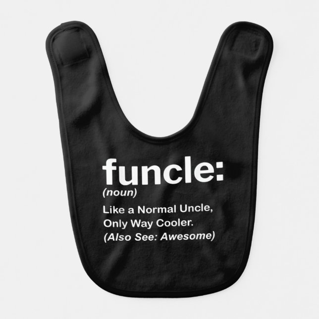 Mens Funny Uncle Shirt Mens Funcle Definition Gift Baby Bib (Front)