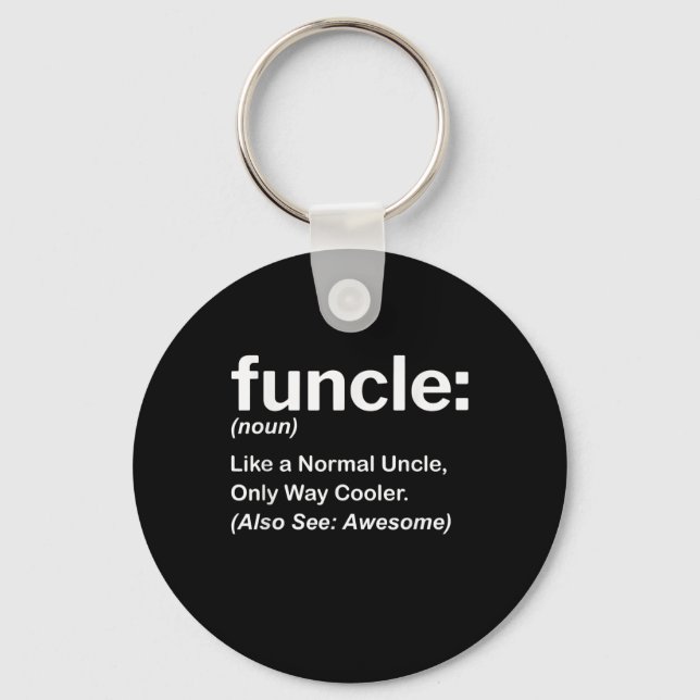 Mens Funny Uncle Shirt Mens Funcle Definition Gift Keychain (Front)