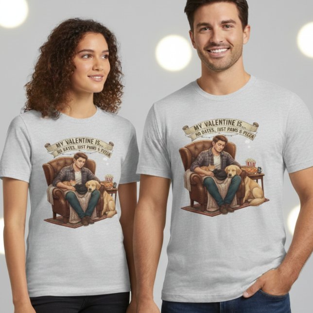 Men's Funny Valentine Paws Pizza Dog Squad Tri-Blend Shirt (Creator Uploaded)