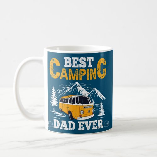 Mens Funny Vintage Best Camping Dad Ever Fathers Coffee Mug
