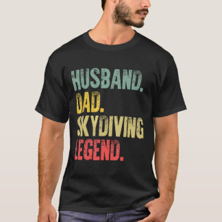 Mens Funny Vintage Shirt Husband Dad Skydiving Leg