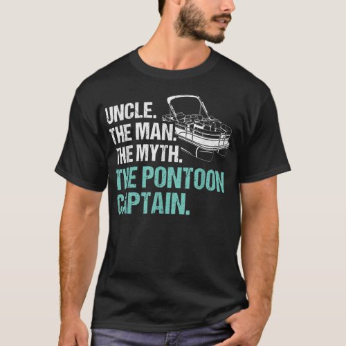 Mens Funny Vintage Uncle Pontoon Boat Captain T_Shirt