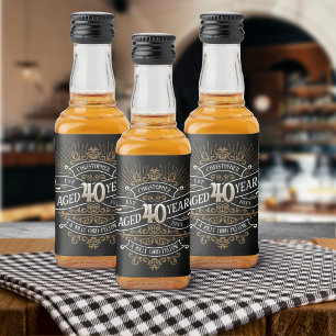 Mens Funny Whiskey 40th Birthday Liquor Bottle Label