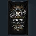 Mens Funny Whiskey 50th Birthday Banner<br><div class="desc">Celebrate the big 5-0 with style and humor with this vintage whiskey label-inspired birthday design. The black, gold, and white typography is ornate and elegant, giving it a classic retro vintage feel. Perfect for man (or woman!) in your life who loves their scotch, spirits, bourbon, and other liquor drinks. Features...</div>