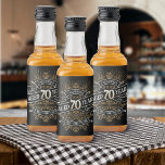 Mens Funny Whiskey 70th Birthday Liquor Bottle Label<br><div class="desc">Celebrate the big 7-0 with style and humor with this vintage whiskey label-inspired birthday design. The black, gold, and white typography is ornate and elegant, giving it a classic retro vintage feel. Perfect for man (or woman!) in your life who loves their scotch, spirits, bourbon, and other liquor drinks. Features...</div>