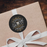 Mens Funny Whiskey 75th Birthday Classic Round Sticker<br><div class="desc">Celebrate the big 7-5 with style and humor with this vintage whiskey label-inspired birthday design. The black, gold, and white typography is ornate and elegant, giving it a classic retro vintage feel. Perfect for man (or woman!) in your life who loves their scotch, spirits, bourbon, and other liquor drinks. Features...</div>