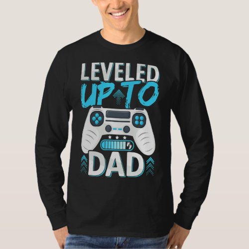 Mens Future Dad  Leveled Up To Dad  Soon To Be Dad T_Shirt