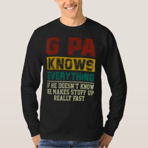 Mens G Pa Knows Everything Vintage G Pa Dad Fathe T-Shirt