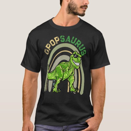 Mens G Popsaurus Rex  G Pop Saurus Rainbow Father T_Shirt