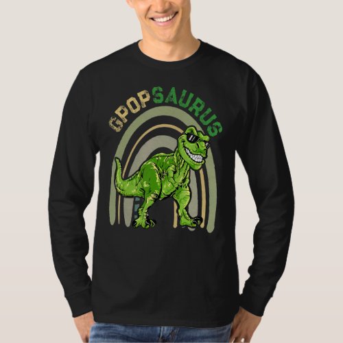 Mens G Popsaurus Rex  G Pop Saurus Rainbow Father T_Shirt