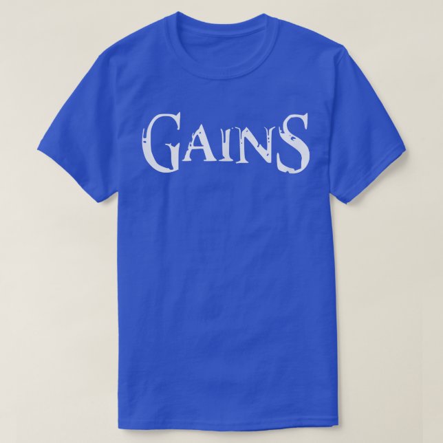 Mens GAINS Gym Fitness Workout Bodybuilding Motiva T-Shirt (Design Front)
