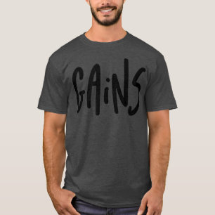 Mens GAINS Gym Fitness Workout Bodybuilding Motiva T-Shirt