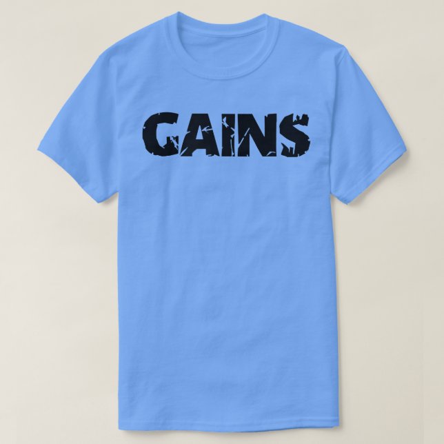 Mens GAINS Gym Fitness Workout Bodybuilding Motiva T-Shirt (Design Front)